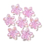 AB Color Plated Acrylic Beads, with Glitter Powder, Flower