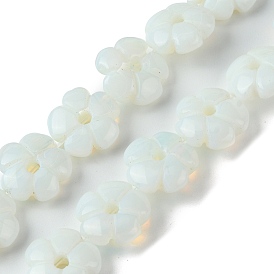 Perles opalite brins, fleur