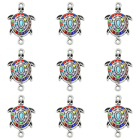 10Шармы из сплава шт., ссылки на морских черепах, с разноцветной смолой и стразами