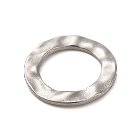 304 Stainless Steel Linking Rings, Textured Flat Ring