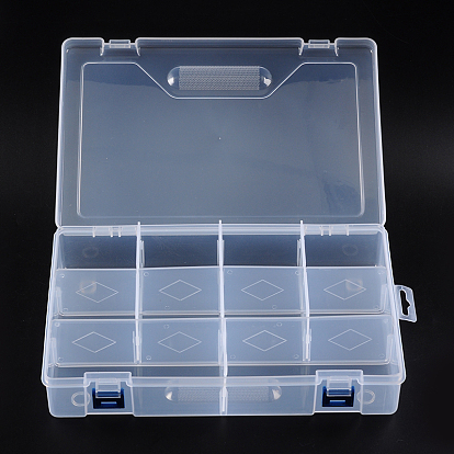 Plastic Bead Storage Containers, 10 Compartments, Rectangle, 20x30x6.3cm