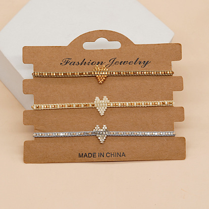 Браслеты ручной работы из бисера Miyuki в форме сердца, плетеные из бисера, для женщин., Регулируемые браслеты дружбы