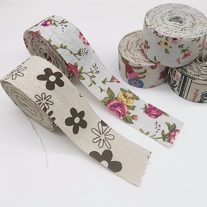 Cotton Linen Printed Ribbons, Garment Accessories, Flat