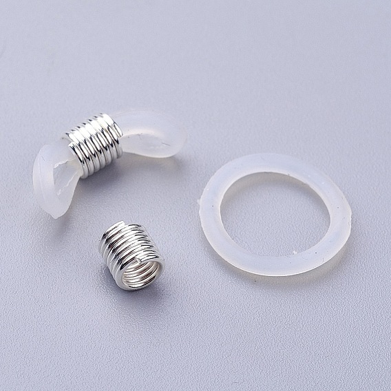Silicone porteurs de lunettes, avec les accessoires en fer, blanc