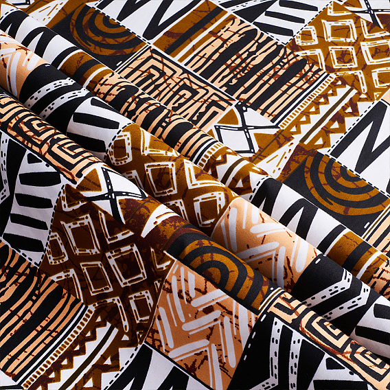 Tela de poliéster con estampado tradicional africano de cera, Tejido con estampado geométrico para la confección de ropa étnica.