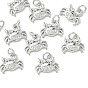 SHEGRACE Brass Micro Pave Cubic Zirconia Pendants, Cadmium Free & Nickel Free & Lead Free, Crab Charms, Clear