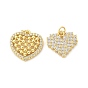 Латунные микро проложить кубического циркония подвески, стойки покрытие, долговечный, без свинца и без кадмия, сердце прелести, с целью перехода в кольце