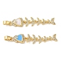 Brass Micro Pave Clear Cubic Zirconia Pendants, with Enamel, Fish Charms, Real 18K Gold Plated