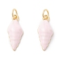 Rack Plating Brass Enamel  Pendants, Long-Lasting Plated, Real 18K Gold Plated, Cadmium Free & Nickel Free & Lead Free, Conch
