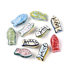 Ручной фарфоровые керамические шарики, Famille выросли стиле, рыба