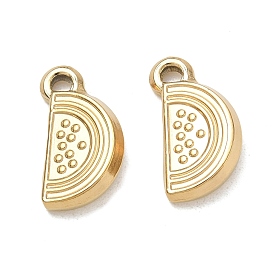 Pendentifs en acier inoxydable, breloques en forme de tranche d'orange, placage ionique (ip)