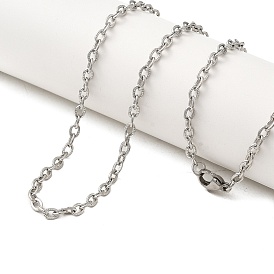 202 Stainless Steel Textured Cable Chain Necklaces