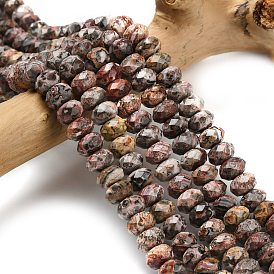 Натуральные леопардовые шкурки из яшмы, граненые, рондель