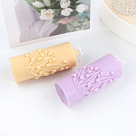 Column with Flower Shape Silicone Candle Molds, for Candle Making Tools