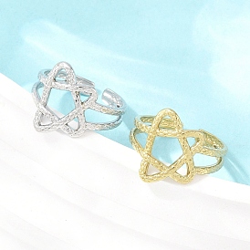 304 открытые кольца-манжеты из нержавеющей стали для женщин, звезда