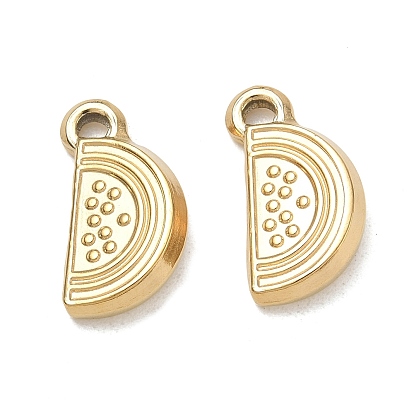 Pendentifs en acier inoxydable, breloques en forme de tranche d'orange, placage ionique (ip)