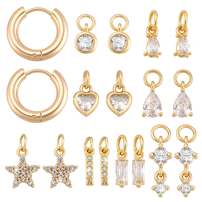 Наборы для изготовления латунных сережек-колец., с латунным микропрофилированием кубических циркониевых прелестей