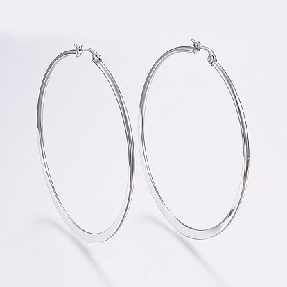 Серьги из 304 нержавеющей стали, гипоаллергенные серьги, плоская форма кольца