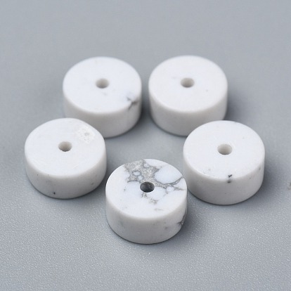 Synthetic Howlite Beads Strands, Heishi Beads, Flat Round/Disc