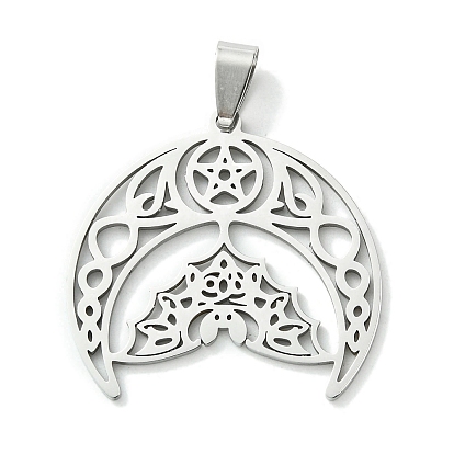 201 подвески из нержавеющей стали, полумесяц с подвеской в виде летучей мыши