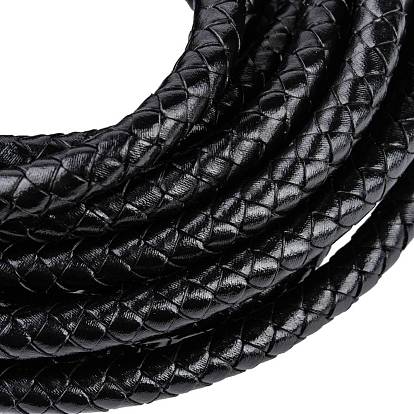 China Factory Braided Leather Cord, Leather Jewelry Cord, Jewelry DIY  Making Material, Dyed, Round 4mm, about 10.93 yards(10m)/bundle in bulk  online 