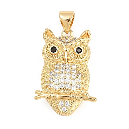 Латунные микро проложить кубического циркония подвески, сова прелести, прозрачные