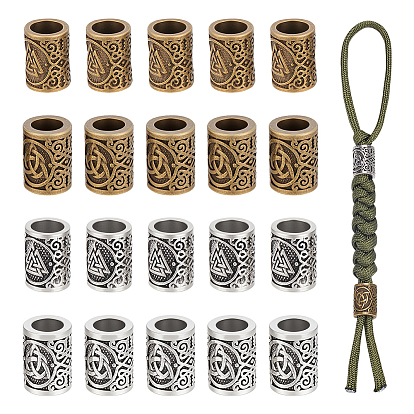 20 шт 4 стили бусины из сплава в тибетском стиле, бусины с большим отверстием, колонка