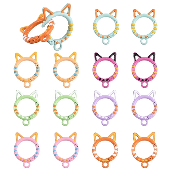 Окрашенные распылением пружинные кольца из сплава, кольцо с кошачьими ушками