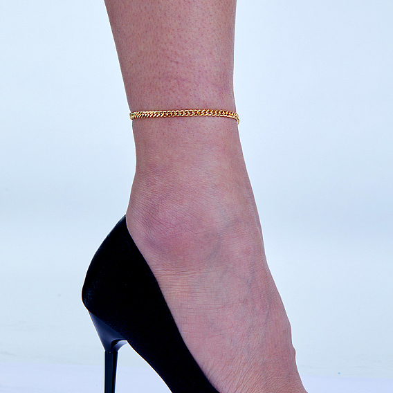 Женские браслеты на ногу из латунной витой цепи в стиле бохо