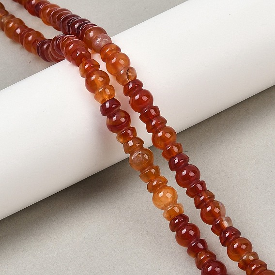 Нити бусин из натурального красного агата (окрашенные и нагретые), вазы формы