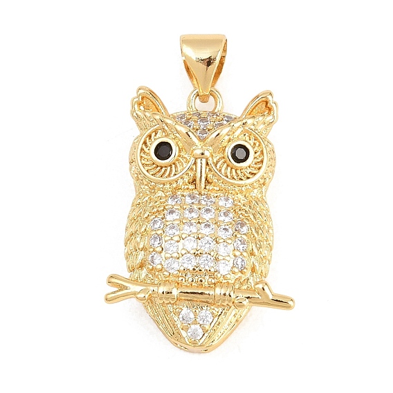 Латунные микро проложить кубического циркония подвески, сова прелести, прозрачные