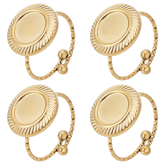 6шт 304 компонент открытого манжетного кольца из нержавеющей стали, настройки кольца чашки безеля, плоско-круглые