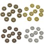 100Pcs 4 Colors Gear Tibetan Silver Alloy Spacer Beads, Granulated Beads
