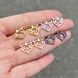 Four-color love heart earrings for women - winter, temperament, trendy, personalized earrings.