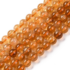 Round Natural Citrine Beads Strands