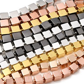 Стеклянные бусины с гальваническим покрытием , кубические