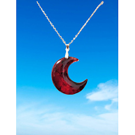 Готические ожерелья из сплава с подвеской в виде полумесяца, серебряный цвет гальваническим