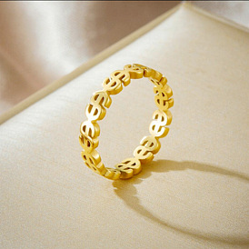 304 палец кольца из нержавеющей стали, знак доллара