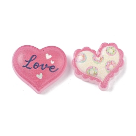 Пластиковые эмалевые кабошоны, сердце