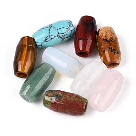 Европейские бусины из натуральных и синтетических камней, ствол большие шарики отверстия, смешанные окрашенные и неокрашенные