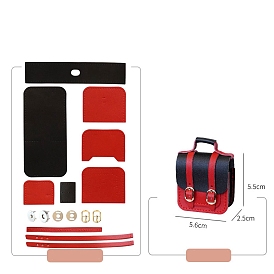 DIY Headphone Bags Kits, Including PU Leather Bag Materials, with Iron Magnetic Clasps