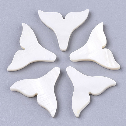 Natural Freshwater Shell Beads, Half Drilled, Fishtail