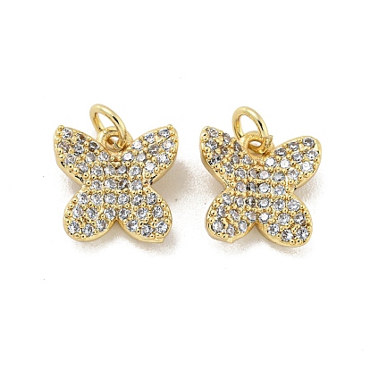 Стойка из позолоченной латуни с подвеской из кубического циркония, без свинца и без кадмия, долговечный, бабочка, с целью перехода в кольце, прозрачные