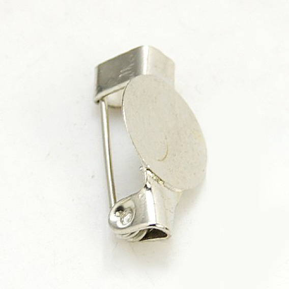 Iron Round Pin Backs, Brooch Base Settings