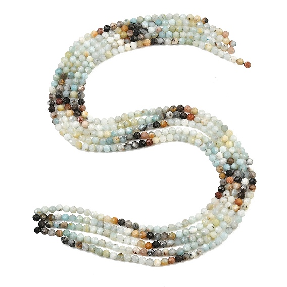 Натуральный цветок амазонитовые бусины пряди, градиент цвета, граненые, круглые