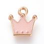 Enamel Style Alloy Charms, Crown, Golden