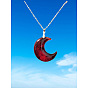 Готические ожерелья из сплава с подвеской в виде полумесяца, серебряный цвет гальваническим