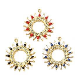 304 нержавеющей стальной эмали подвески, солнечные чары, со стразами, вакуумное покрытие pvd, реальный 18 k позолоченный