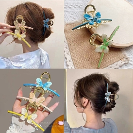 Big Alloy Enamel Claw Hair Clips, Large Butterfly Hair Clips for Women