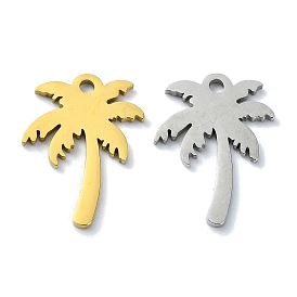 304 Stainless Steel Pendants, Laser Cut, Coconut Tree Charms